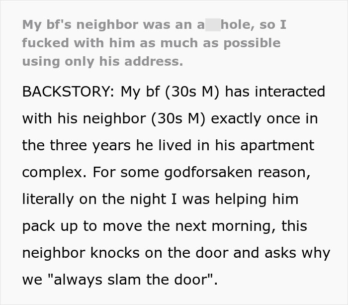 Neighbor Starts Bashing On Couple’s Door And Walls Right Before They Move Out, So They Get Revenge On Him Neighbor Starts Bashing On Couple’s Door And Walls Right Before They Move Out, So They Get Revenge On Him
