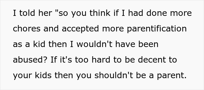 Friend Thinks Woman’s Abusive Mother Can Be Excused Because “It’s Hard Being A Parent,” So She Compares Her To Her Ex To Open Her Eyes Friend Thinks Woman’s Abusive Mother Can Be Excused Because “It’s Hard Being A Parent,” So She Compares Her To Her Ex To Open Her Eyes