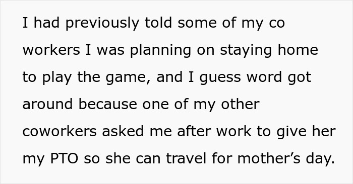 &#8220;I Honestly Don&#8217;t Really Care&#8221;: Person Refuses To Give Up Their Day Off To Play A Video Game