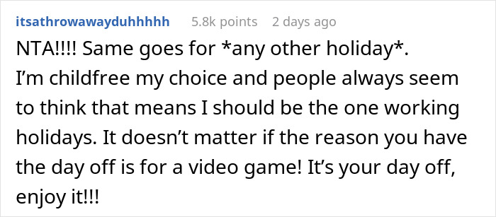 &#8220;I Honestly Don&#8217;t Really Care&#8221;: Person Refuses To Give Up Their Day Off To Play A Video Game