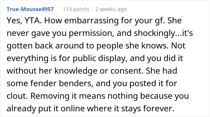 Man Sees Nothing Wrong With Sharing Videos Of His Girlfriend Crashing Her Car, The Internet Brings Him Back To Earth