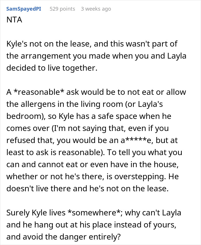 “Am I A Jerk For Telling My Roommate That I Don&rsquo;t Give A [Damn] About Her Boyfriend’s Allergies?”