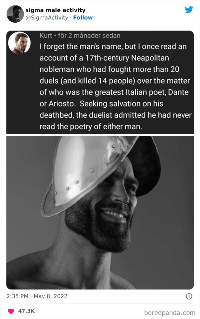 50 Examples Of “Sigma Males” Shared By This Twitter Account 50 Examples Of “Sigma Males” Shared By This Twitter Account