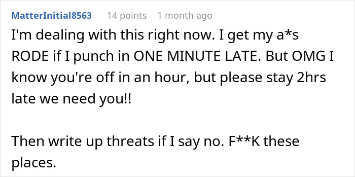 Boss Stops Being Flexible With Employee, They Do The Same And Just Drop All Their Work The Minute It Ends No Matter What