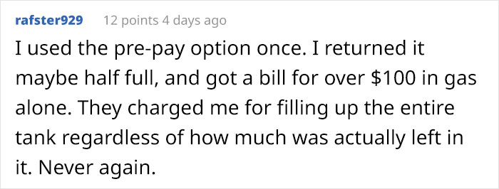 “Return The Car Empty. Done”: Guy Maliciously Complies With Car Rental’s Rules “Return The Car Empty. Done”: Guy Maliciously Complies With Car Rental’s Rules