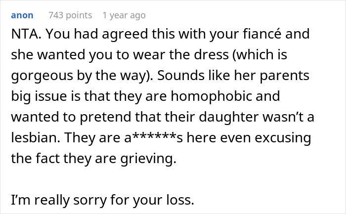 “[Am I The Jerk] For Ignoring What My Fianc&eacute;e’s Parents Wanted And Wore My Wedding Dress To Her Funeral?”