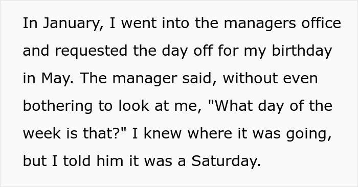 Grocery Store Manager Attempts To Introduce A ‘No Time Off On Weekends’ Policy, Worker Isn’t Happy With It At All And Quits Grocery Store Manager Attempts To Introduce A ‘No Time Off On Weekends’ Policy, Worker Isn’t Happy With It At All And Quits