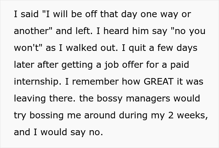 Grocery Store Manager Attempts To Introduce A ‘No Time Off On Weekends’ Policy, Worker Isn’t Happy With It At All And Quits Grocery Store Manager Attempts To Introduce A ‘No Time Off On Weekends’ Policy, Worker Isn’t Happy With It At All And Quits