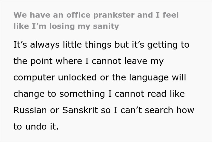 Woman Praised For Standing Up To Obnoxious Office Prankster Making Her “Lose Her Sanity” With All The Pranking
