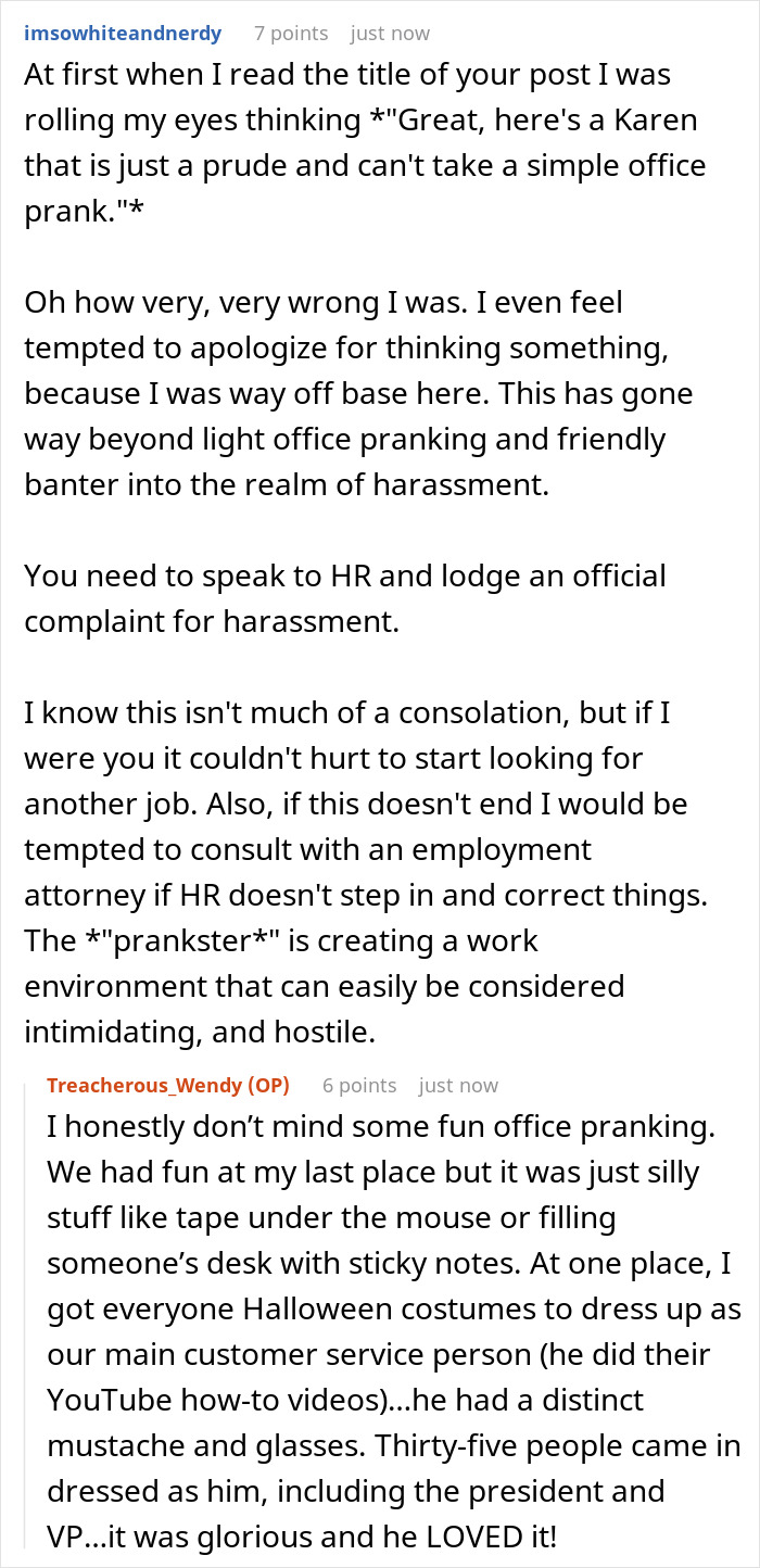 Woman Praised For Standing Up To Obnoxious Office Prankster Making Her “Lose Her Sanity” With All The Pranking