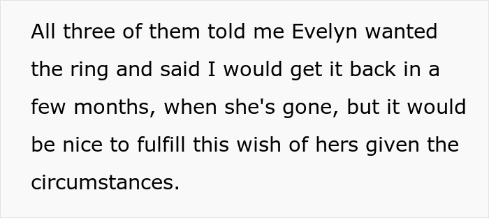 &ldquo;[Am I The Jerk] For Saying My Terminally Ill Stepsister Can&rsquo;t Have My Mom&rsquo;s Engagement Ring&rdquo;