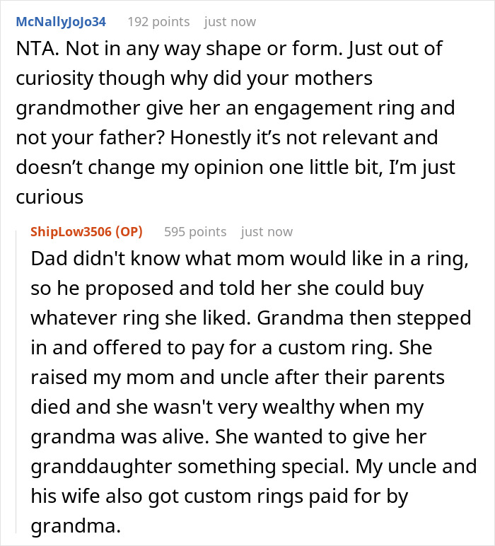 &ldquo;[Am I The Jerk] For Saying My Terminally Ill Stepsister Can&rsquo;t Have My Mom&rsquo;s Engagement Ring&rdquo;