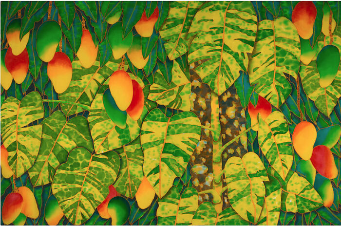I Make Mango And Tropical-Inspired Drawings On Silk (7 Pics) I Make Mango And Tropical-Inspired Drawings On Silk (7 Pics)