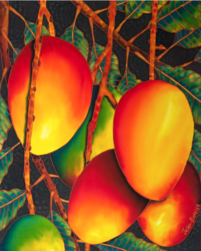 I Make Mango And Tropical-Inspired Drawings On Silk (7 Pics) I Make Mango And Tropical-Inspired Drawings On Silk (7 Pics)