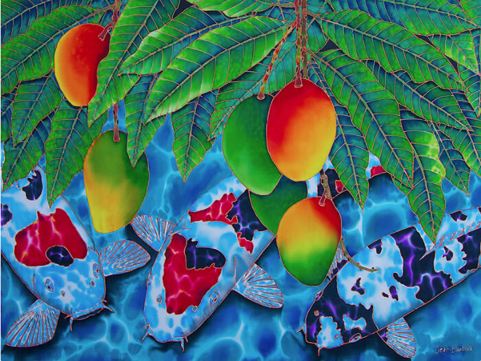 I Make Mango And Tropical-Inspired Drawings On Silk (7 Pics) I Make Mango And Tropical-Inspired Drawings On Silk (7 Pics)
