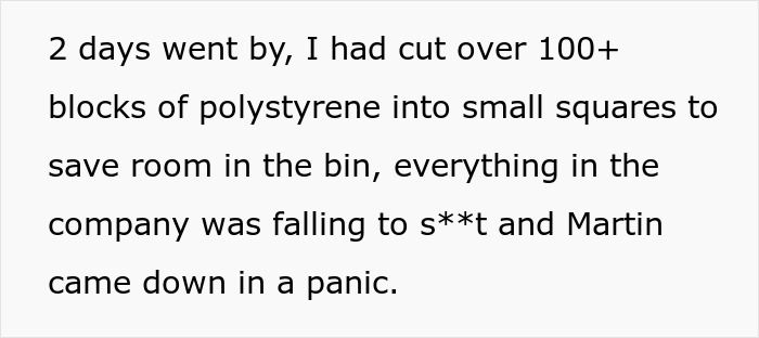 “I Took That Literally”: Core Worker Watches Company Go Into Chaos After Maliciously Complying With New Manager’s Demands “I Took That Literally”: Core Worker Watches Company Go Into Chaos After Maliciously Complying With New Manager’s Demands