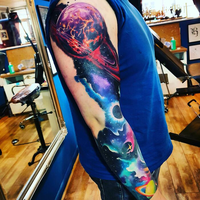 109 Cool Space Tattoos That Are Cosmically Good 109 Cool Space Tattoos That Are Cosmically Good