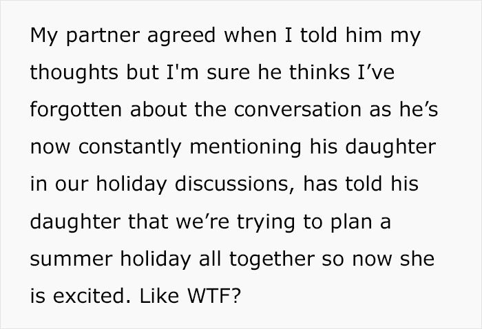 Woman Wonders If She’s Wrong For Not Wanting To Take Husband’s 8-Year-Old On Holiday While Taking Their Baby Son Woman Wonders If She’s Wrong For Not Wanting To Take Husband’s 8-Year-Old On Holiday While Taking Their Baby Son