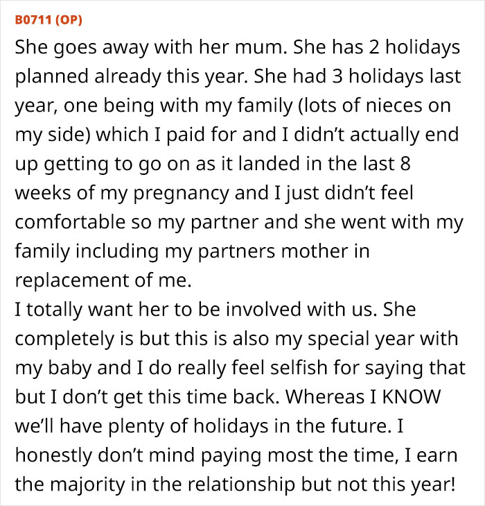 Woman Wonders If She’s Wrong For Not Wanting To Take Husband’s 8-Year-Old On Holiday While Taking Their Baby Son Woman Wonders If She’s Wrong For Not Wanting To Take Husband’s 8-Year-Old On Holiday While Taking Their Baby Son