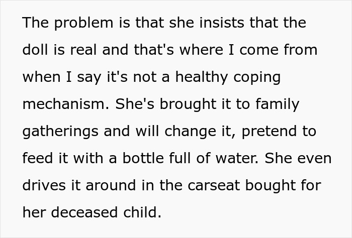 Woman Thinks Her Sister Is Coping With The Loss Of Her Baby In A Creepy And Unhealthy Way, Asks If She Would Be A Jerk To Break It To Her Woman Thinks Her Sister Is Coping With The Loss Of Her Baby In A Creepy And Unhealthy Way, Asks If She Would Be A Jerk To Break It To Her