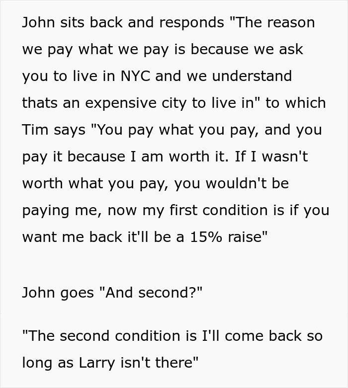 Boss Tells Senior Programmer To Move Back To NYC For Work, So He Quits, And The Company Quickly Realizes How Essential He Was Boss Tells Senior Programmer To Move Back To NYC For Work, So He Quits, And The Company Quickly Realizes How Essential He Was