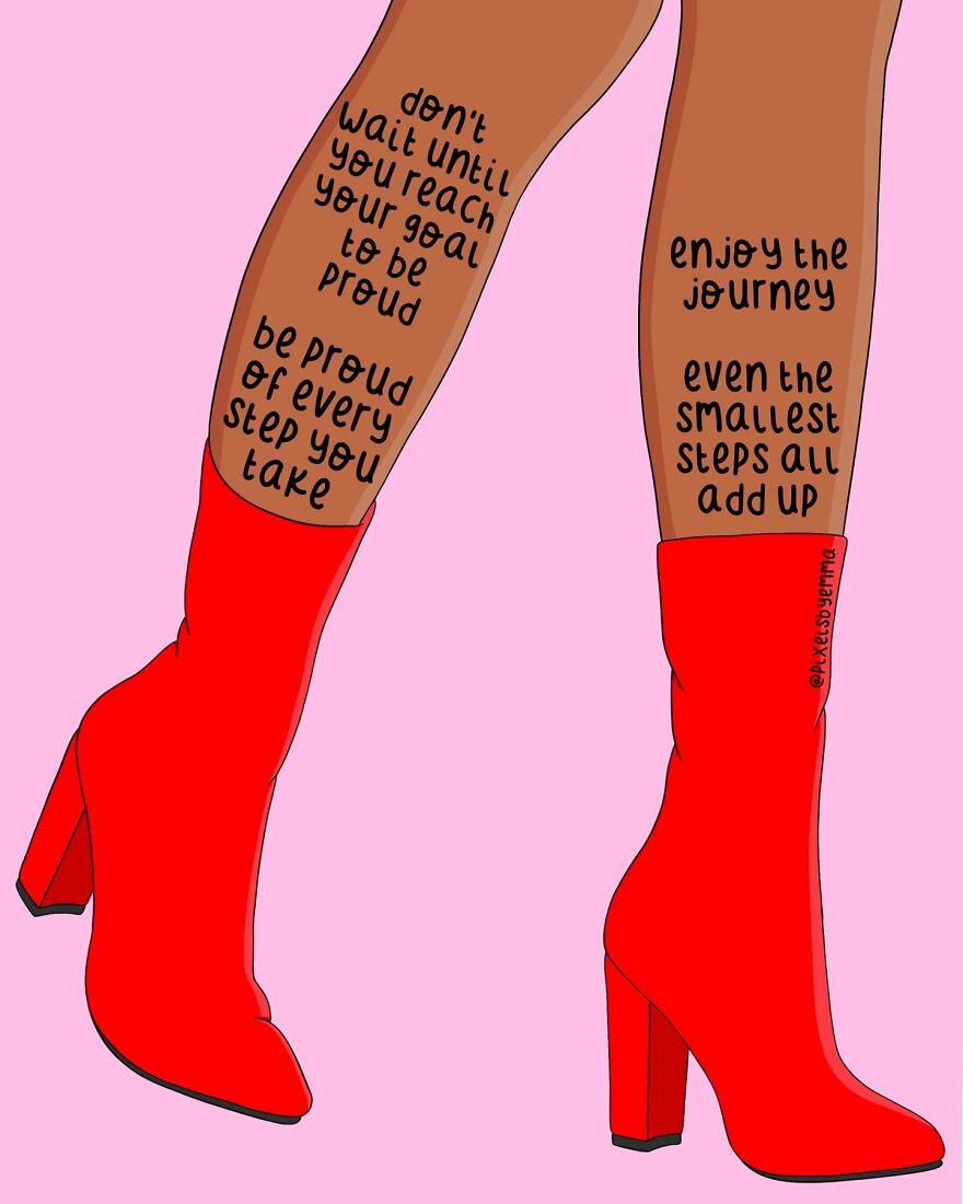 50 Illustrations I Made To Inspire Positive Thoughts And Femininity