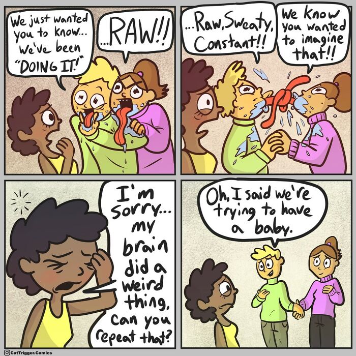 Here Are 40 Hilariously Twisted Comics With Unexpected Endings By “Cat Trigger” (New Pics)