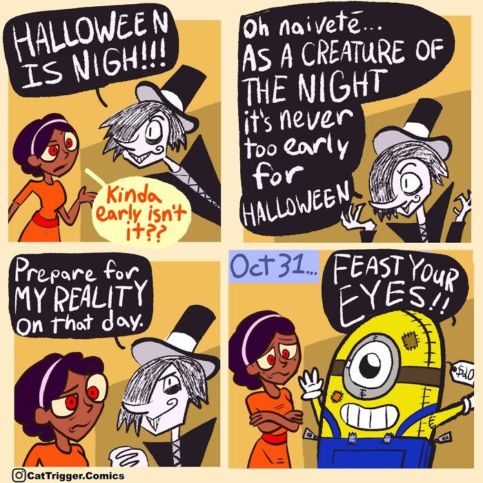 Here Are 40 Hilariously Twisted Comics With Unexpected Endings By “Cat Trigger” (New Pics)