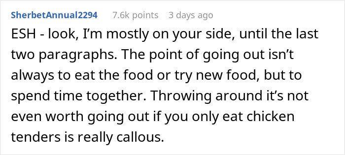 “Am I A Jerk For Refusing To Take My Girlfriend To Nice Places Because She Eats Like A Kid?” “Am I A Jerk For Refusing To Take My Girlfriend To Nice Places Because She Eats Like A Kid?”