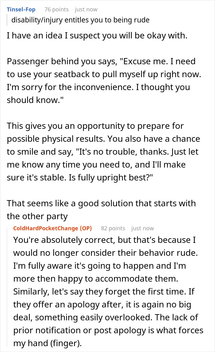 Netizens Applaud This Plane Passenger For Coming Up With The Perfect Revenge On People Who Keep Pulling On Their Seat When Standing Up Netizens Applaud This Plane Passenger For Coming Up With The Perfect Revenge On People Who Keep Pulling On Their Seat When Standing Up