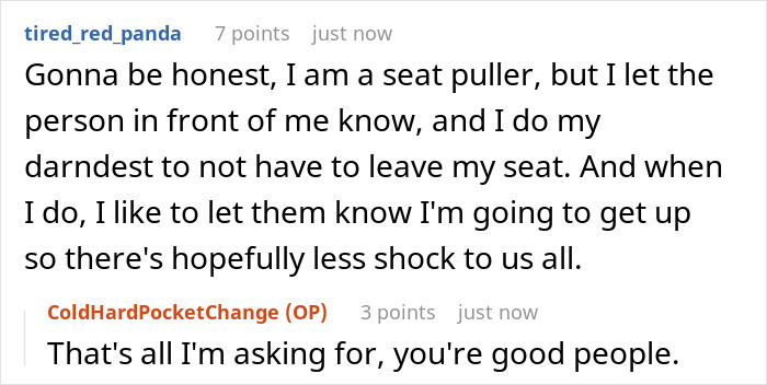 Netizens Applaud This Plane Passenger For Coming Up With The Perfect Revenge On People Who Keep Pulling On Their Seat When Standing Up Netizens Applaud This Plane Passenger For Coming Up With The Perfect Revenge On People Who Keep Pulling On Their Seat When Standing Up