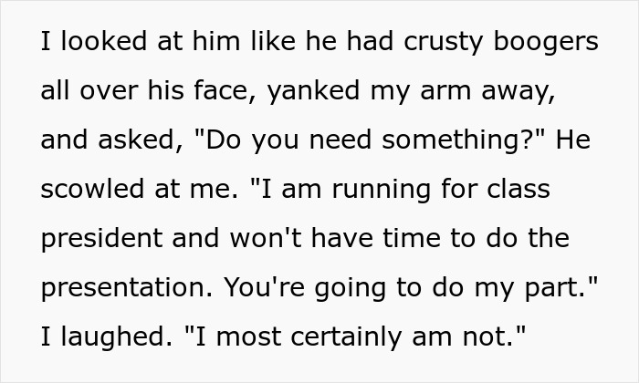 “You’re A Woman And Will Do As I Say”: Guy Demands His Classmate Do His Part Of Group Presentation, She Maliciously Complies