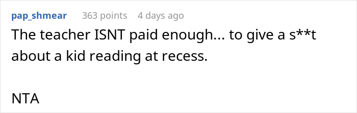 Father Supports His Daughter After The Teacher Took Away Her Book For Reading At Recess, Gets Called A Jerk Father Supports His Daughter After The Teacher Took Away Her Book For Reading At Recess, Gets Called A Jerk