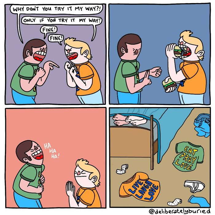 50 Funny Comics For Those With A Darker Sense Of Humor By “Deliberately Buried Comics” (New Pics)