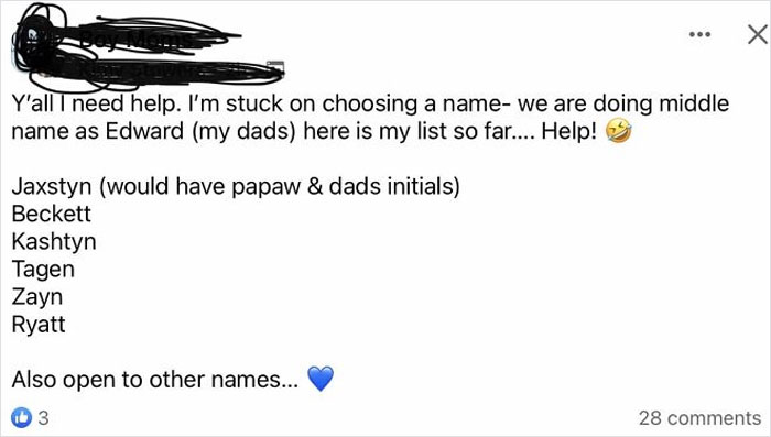 50 Times Parents Thought They Were Setting Up Their Kid With A Unique Name, Only For It To Be A “Tragedeigh” 50 Times Parents Thought They Were Setting Up Their Kid With A Unique Name, Only For It To Be A “Tragedeigh”