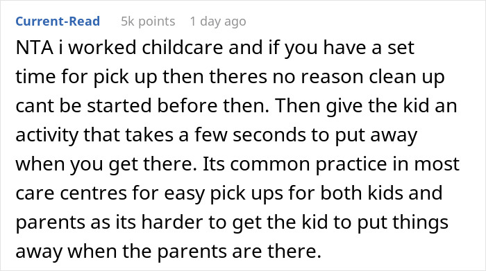 &ldquo;[Am I The Jerk] For Telling My Child&rsquo;s Daycare Teacher That My Child Won&rsquo;t Finish Cleaning Up?&rdquo;
