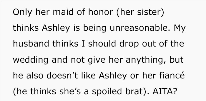 Bride Wants To Upgrade Her Honeymoon At Bridesmaid’s Expense, Gets A Reality Check Bride Wants To Upgrade Her Honeymoon At Bridesmaid’s Expense, Gets A Reality Check