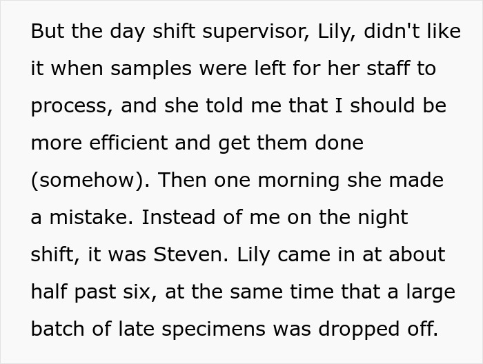 &#8220;And Then, At Exactly 7AM, He Quietly Went Home&#8221;: Lab Employee Maliciously Complies With The Shift Manager As She Orders Him To Keep Working After Hours