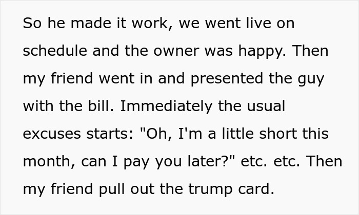 Cheapskate Company Owner Thinks He Will Trick Consultant Into Working For Free, Ends Up Paying Double What Was Intended Cheapskate Company Owner Thinks He Will Trick Consultant Into Working For Free, Ends Up Paying Double What Was Intended