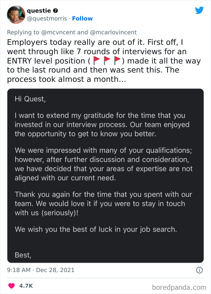 &ldquo;Rejected In 5 Minutes&rdquo;: 35 People Share The Most Unhinged Job Rejections They Were Unfortunate Enough To Receive