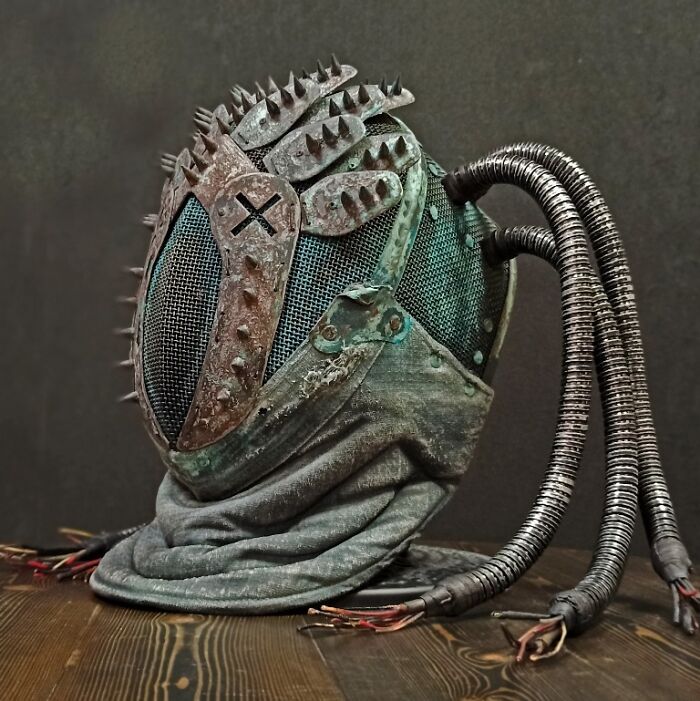 I Upcycled My Old Fencing Mask Into A Cyberpunk Mask I Upcycled My Old Fencing Mask Into A Cyberpunk Mask