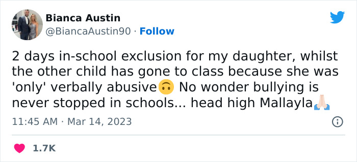 “My Daughter Finally Punched The Bully In The Face”: Mom Praises Her Child For Standing Up For Herself, Calls Out School’s Reaction “My Daughter Finally Punched The Bully In The Face”: Mom Praises Her Child For Standing Up For Herself, Calls Out School’s Reaction