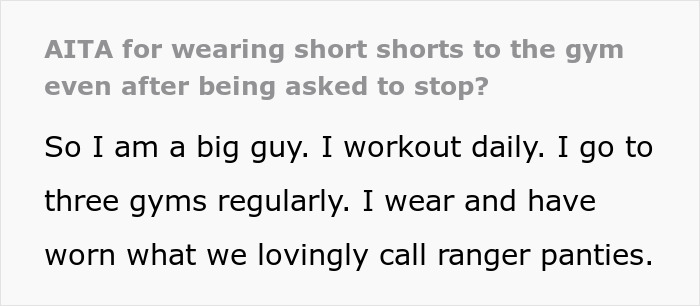 &ldquo;Am I The [Jerk] For Wearing Short Shorts To The Gym Even After Being Asked To Stop?&rdquo;