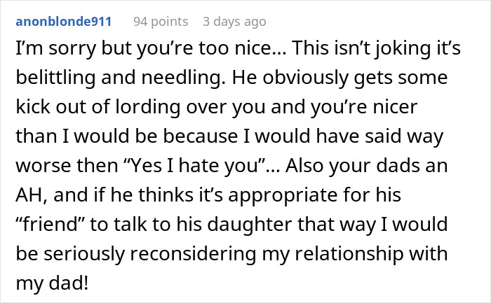 Father’s Friend Infantilizes His Daughter Until She Finally Snaps Father’s Friend Infantilizes His Daughter Until She Finally Snaps