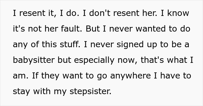 “What I Wanted Wasn’t Important”: Teen Resents Babysitting Her Special Needs Stepsister, Loses It “What I Wanted Wasn’t Important”: Teen Resents Babysitting Her Special Needs Stepsister, Loses It