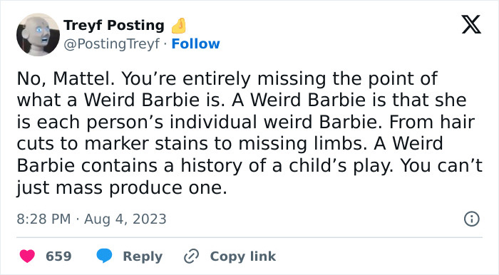 Mattel Is Releasing A Movie-Inspired ‘Weird Barbie’, Fans Think They’re Missing The Point Mattel Is Releasing A Movie-Inspired ‘Weird Barbie’, Fans Think They’re Missing The Point