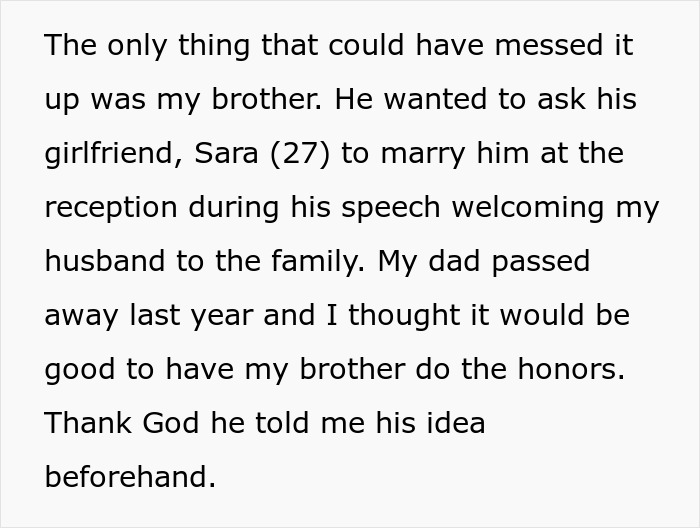 Sister Uses Blackmail To Prevent Her Brother From Proposing While Giving A Speech At Her Wedding