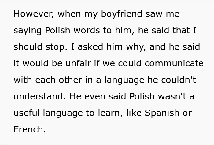 Woman Ignores BF’s Request And Carries On Speaking To Their Kid In Polish, Asks If She’s A Jerk Woman Ignores BF’s Request And Carries On Speaking To Their Kid In Polish, Asks If She’s A Jerk