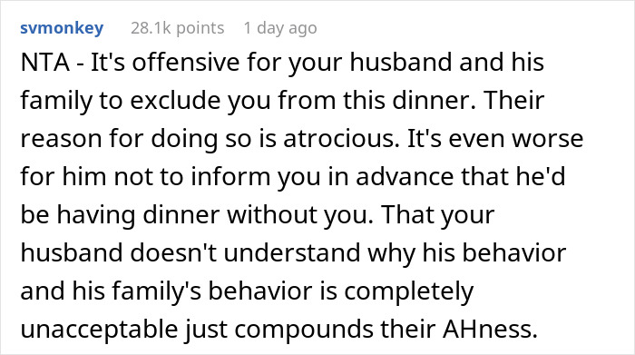 Woman Is Left Out Of Fancy Dinner Because Her MIL Assumed She Wouldn’t Know How To Eat The Food