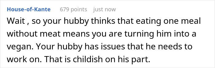 Husband Gets The Silent Treatment After Partner Finds Out The Dinner He Ate Was Vegan